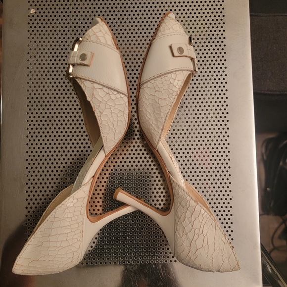 Dior Shoe White Snakeskin Peep Toe C D Initial - Picture 4 of 16